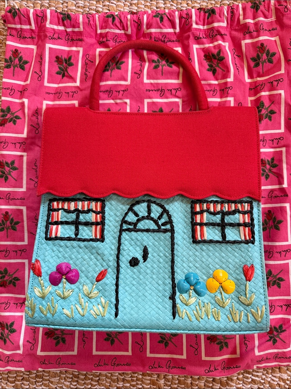 Vintage 1990s Lulu Guinness Straw Bag